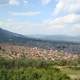 Hilly landscape and town in Kirkagac, Turkey