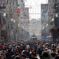 İstiklal Avenue in Beyoğlu, Turkey