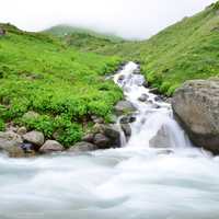 Waterfalls and landscape going into the Black Sea