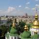 Cityscape view from Bell tower with cathedral in Kiev, Ukraine