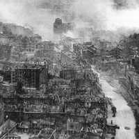 Ruins of Kiev during World War 2 in Ukraine