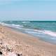 Beach and shoreline landscape in Kyrylivka, Ukraine