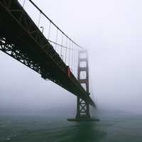 Bridge into the mist in Ukraine