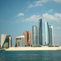 Skyscrapers and skyline of Abu Dhabi in United Arab Emirates, UAE