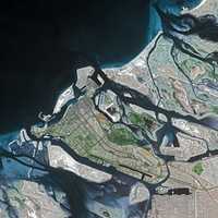 View of Abu Dhabi from International Space Station, United Arab Emirates, UAE