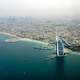 Coastline of Dubai with the Burj Al Arab Jumeirah in front in the United Arab Emirates - UAE