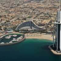 Dubai Cityscape with Burj Al Arab Jumeirah in the United Arab Emirates - UAE