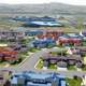 Cityscape of the town and houses in Adak, Alaska