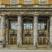 Capitol Building columns and doors in Juneau, Alaska