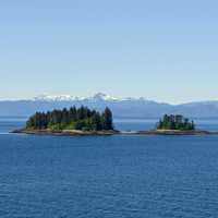 Islands with trees in the landscape in Juneau, Alaska