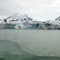 Snow on the hills and mountains in Juneau, Alaska