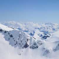 Snowy Ice and Glaciers on the Mountaintop in Juneau, Alaska