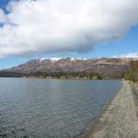 Dumpling Mountain across from a lake at Katmai National Park, Alaska