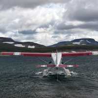 Float Plane landing on the lake