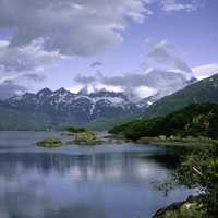 Landscape of the Mountains and Lake in Katmai National Park, Alaska