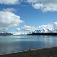 Naknek Lake Landscape under sky and clouds