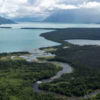 River and Lakes with forests in Katmai National Park