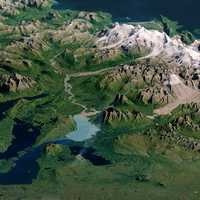 Topographical Map of Katmai National Park, Alaska