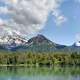 Redoubt Volcano at Crescent Lake landscape