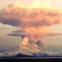 Redoubt Volcano in Eruption in Lake Clark National Park, Alaska