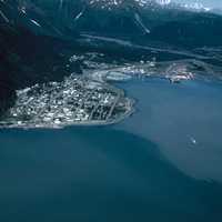 Aerial view of Seward, Alaska Bay