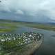 Aerial View on the wing of the landscape of Unalakleet, Alaska