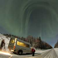 Green Colored Aurora Borealis in Alaska