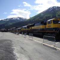 Northbound Alaska Railroad around Seward, Alaska