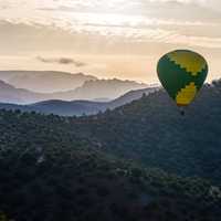 Hot air balloons over Angel Valley in Coconino National Forest