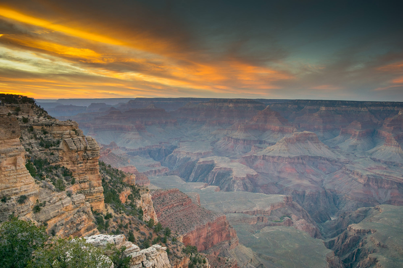 Dusk Clouds over the Canyon at Grand Canyon National Park, Arizona ...