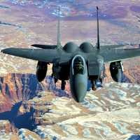 Fighter Plane over Grand Canyon National Park, Arizona