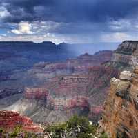 Landscape and rain clouds at Grand Canyon National Park, Arizona