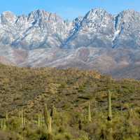 Four peaks landscape out of the desert in Arizona