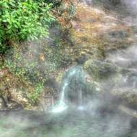 Springs flowing down in Hot Springs Arkansas