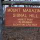 Sign at the top of Signal Hill at Mount Magazine, Arkansas