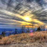 Sunset obscured by clouds at Mount Magazine, Arkansas