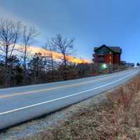 Road to the lodge at Mount Magazine, Arkansas