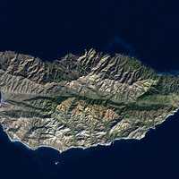 Santa Cruz Island from Above in Channel Islands National Park, California