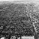 Black and white view of Los Angeles from the Wing