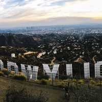 Hollywood looking down at Los Angeles, California