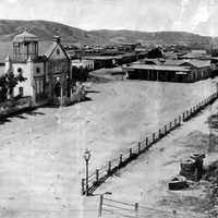 Los Angeles Plaza in 1869 in California