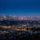 Night Lights in Los Angeles, California and cityscape