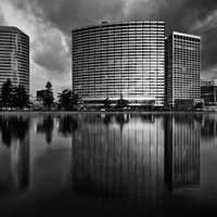 Black and White Skyline in Oakland, California