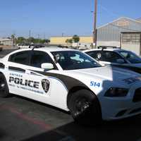 Amtrak Police cars at the Stockton – San Joaquin Street Station in California