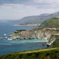 Big Sur coast landscape and seashore in California