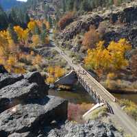 Bridge and landscape in the Autumn in California