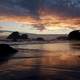 Dusk on the Beach on coastal landscape