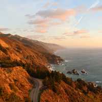 Landscape and roadway in Big Sur, California