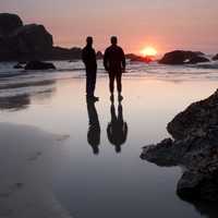 Landscape and sunset on the California Coast