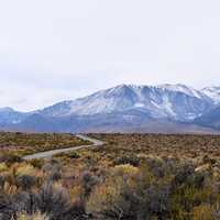 Mountains and road to Owen's Valley landscape